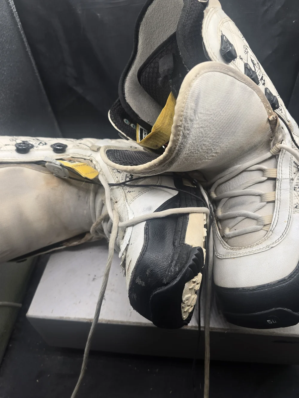 Burton Black and Gray Snowboard Boots with Cream‎ Trim